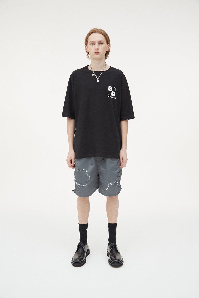 オーワイ(OY) CHECK CUBE LOGO T-BLACK