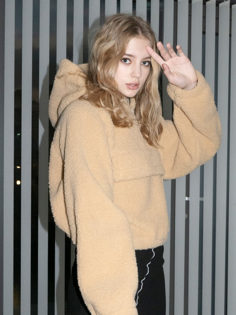 BABLETWO  (ビーエーブルトゥー)  Teddy Zip Up Hoody [camel]