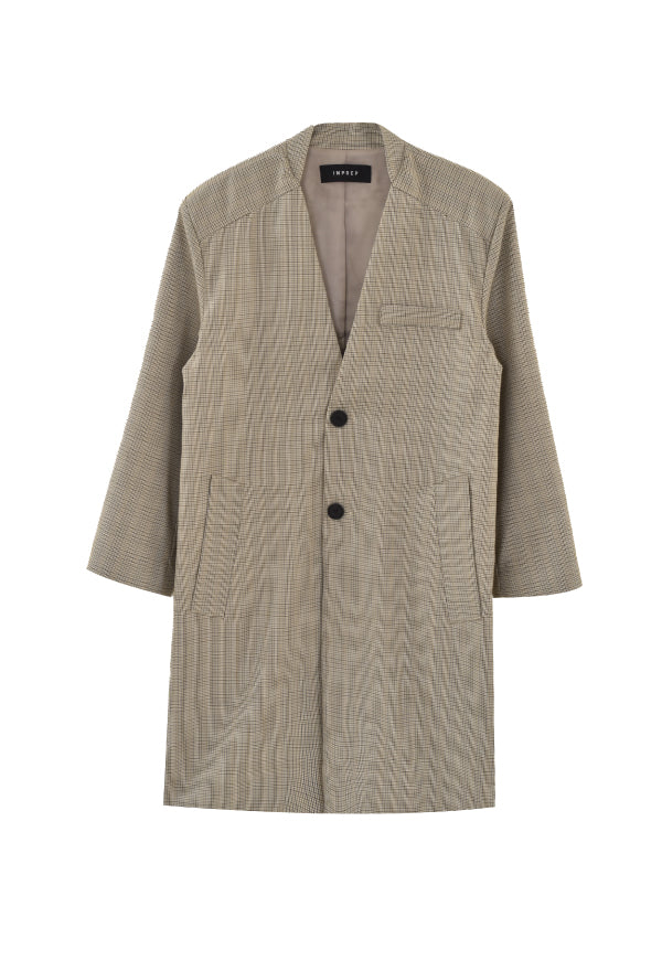 INPREP (インプレップ）CHECKED LONG BLAZER