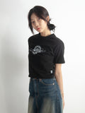 KNOY (ノイ) angel cropped short sleeve tee