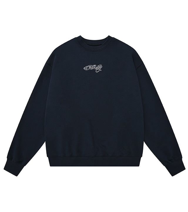 curetty (キュリティー)  C LOGO OVERSIZED SWEATSHIRT_NAVY
