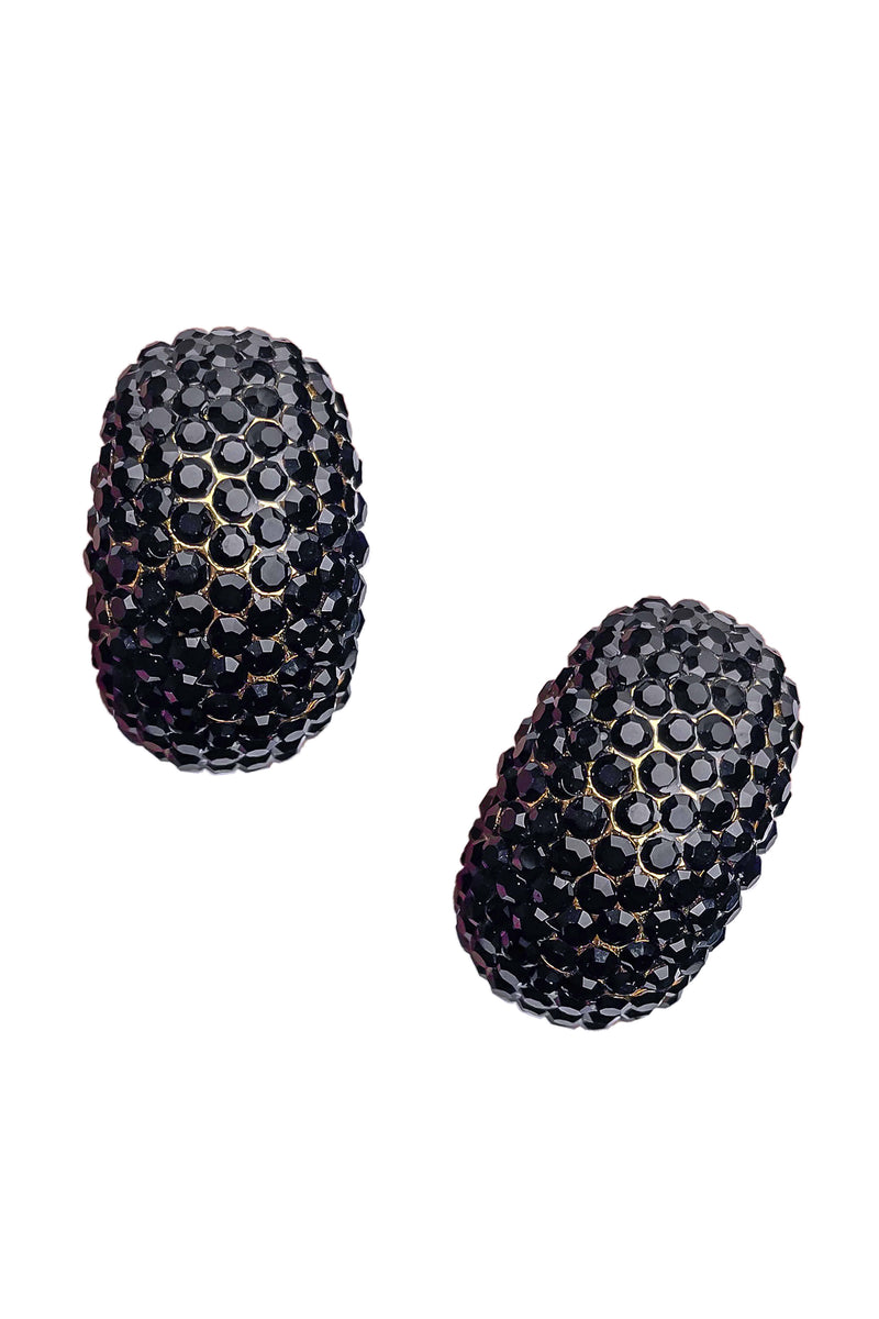 BLACKPURPLE (ブラックパープル) [BLACKLABEL] Alley Retro Cubic Earrings_MIDNIGHT BLACK