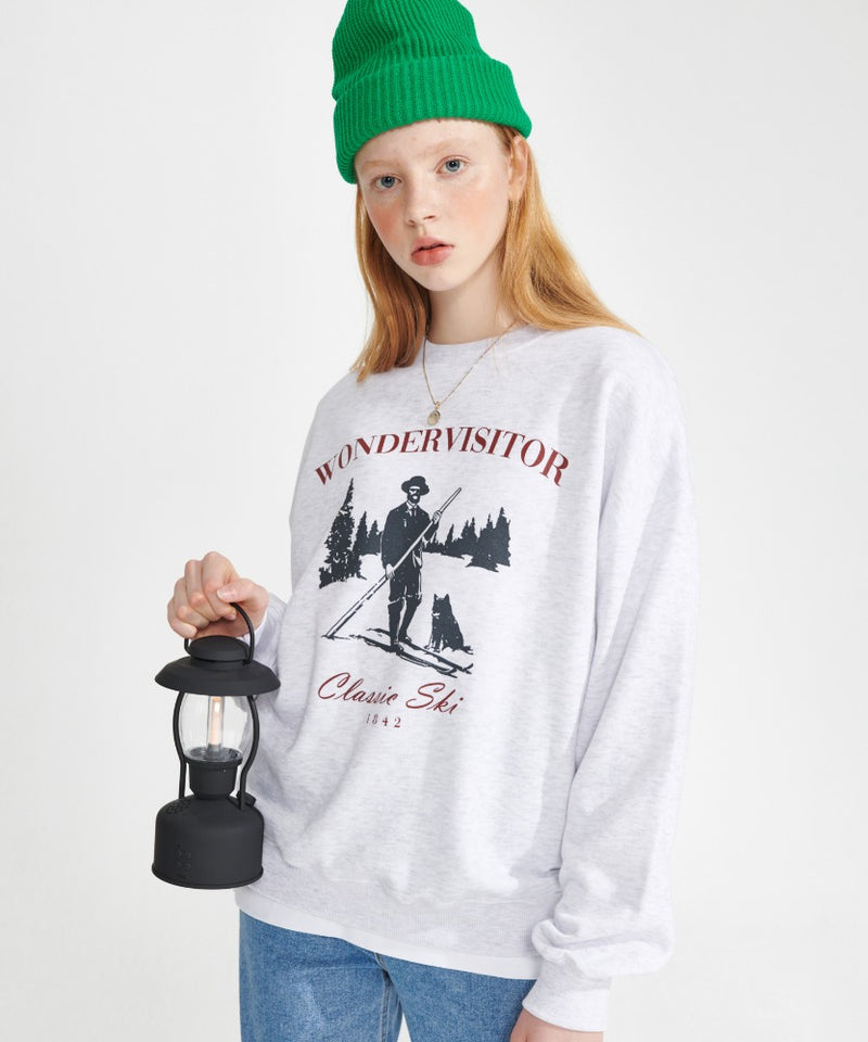 ワンダービジター(WONDER VISITOR)  Ski sweat-shirt [Light grey]
