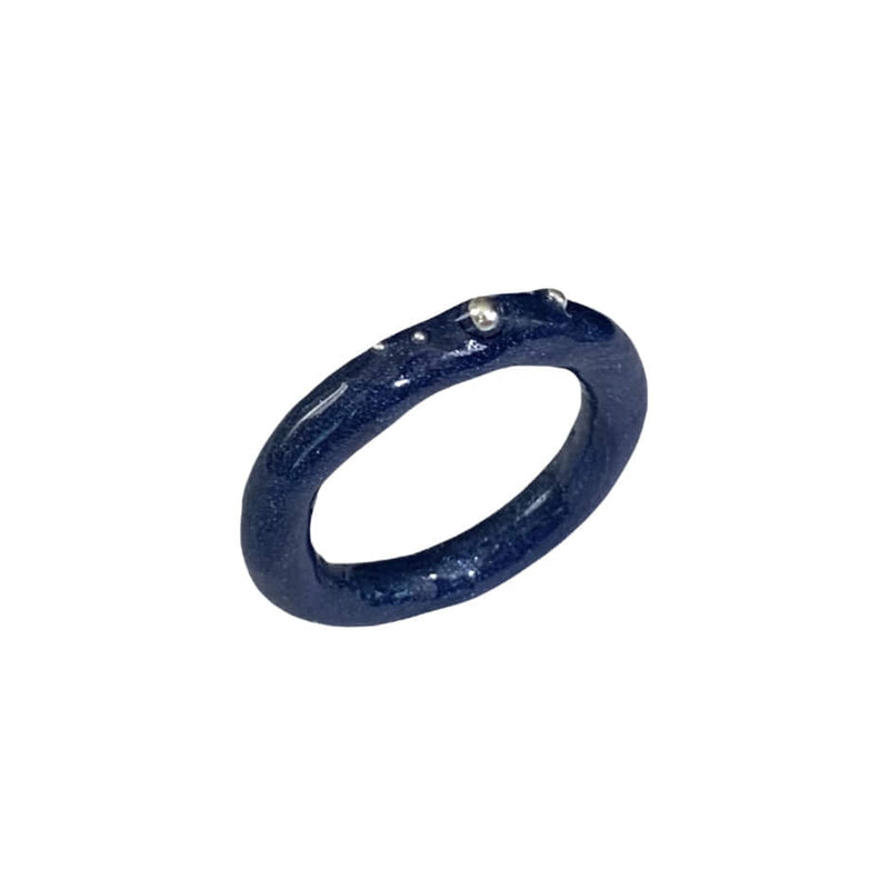 Nff(エヌエフエフ) 	 silver ball point ring_navy