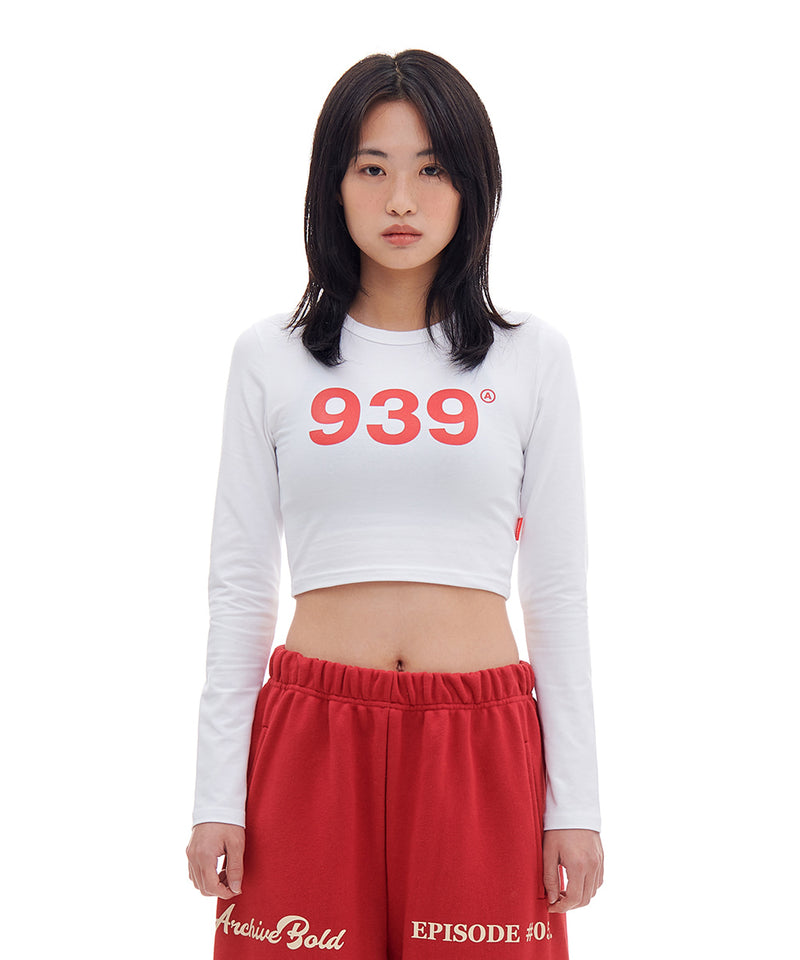 ARCHIVE BOLD (アーカイブボールド)　939 LOGO CROP LONG SLEEVE (WHITE)