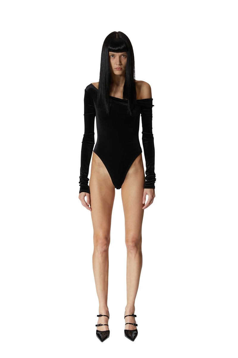 レイブレス(LABELESS)    OFF-SHOULDER BLACK PEARL BODYSUIT