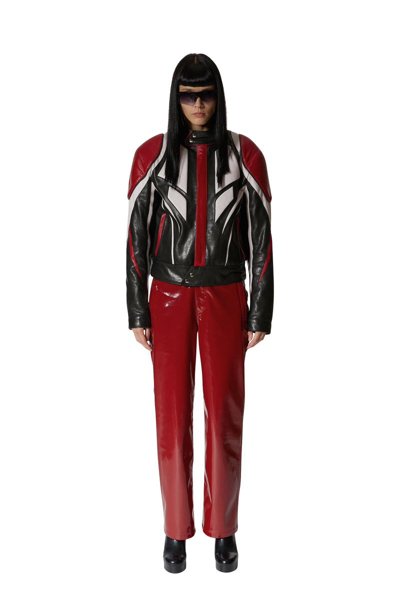 レイブレス(LABELESS)    RED GLOSSY ENAMEL PANTS