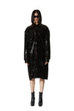 レイブレス(LABELESS)    SEQUIN BACK SLIT RAIN COAT