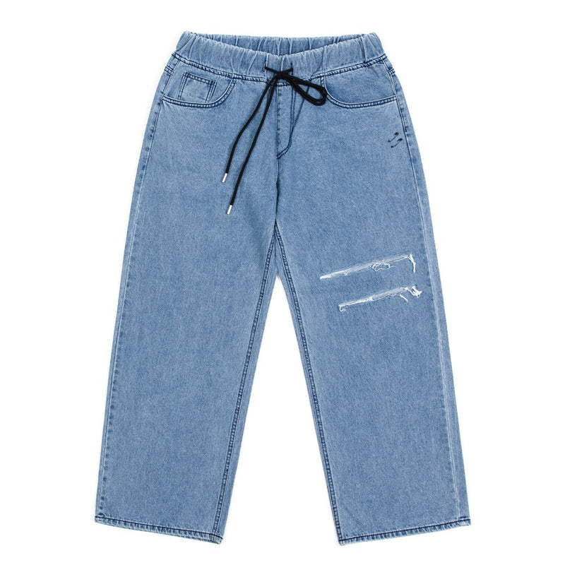 ブラックブロンド(BLACKBLOND) BBD Basic Drawstring Overfit Denim Pants (Blue)