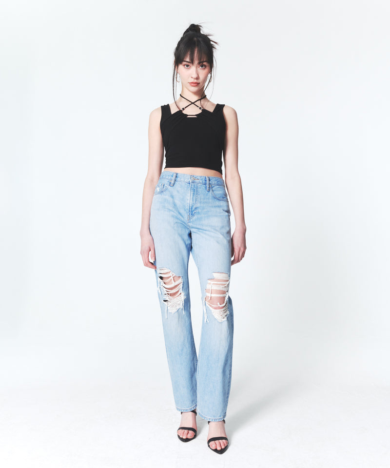 INPREP (インプレップ）Beaded Strap Halter Top Black