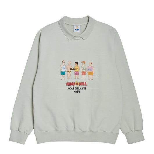 アクメドラビ(acme' de la vie)  HANK HILL FRIENDS - ASH GREEN SWEATSHIRT