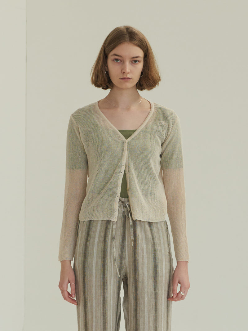 TMO BY 13MONTH（ティーエムオーバイサーティンマンス）SEE-THROUGH CARDIGAN (IVORY)