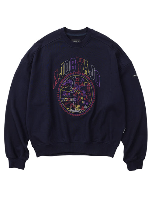 アジョバイアジョ(AJOBYAJO)         AJO UNIV. Oversized Sweatshirt [Navy]