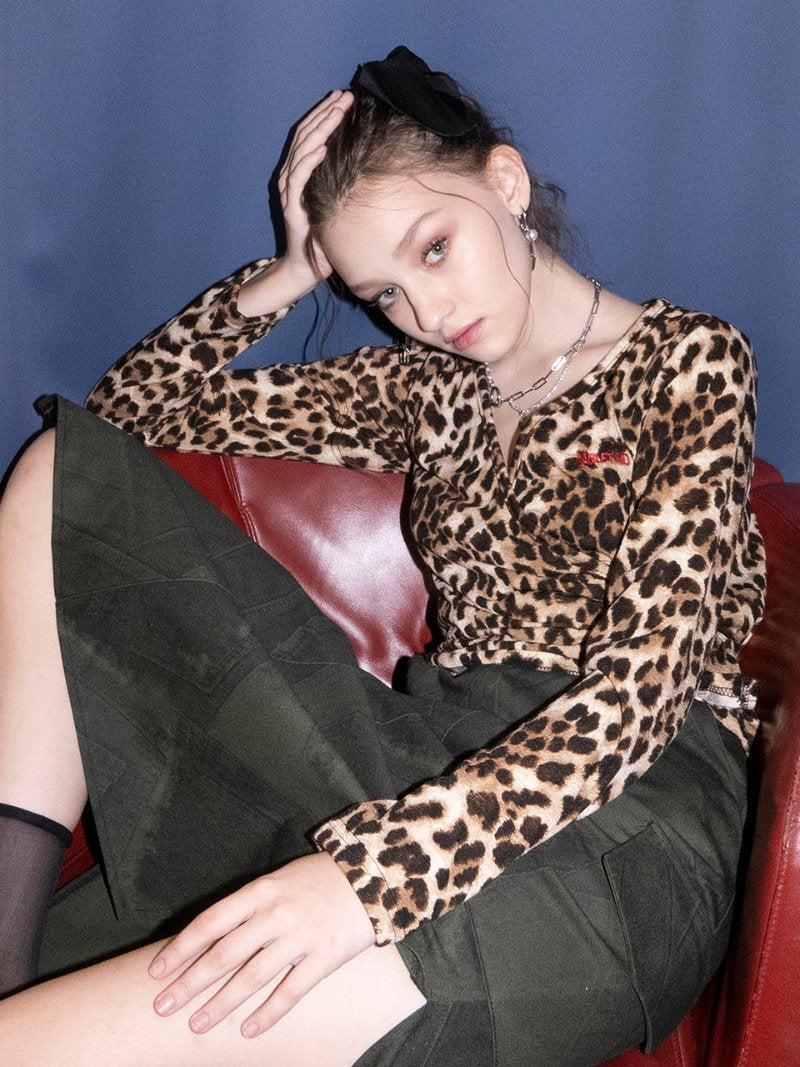 BABLETWO  (ビーエーブルトゥー) Twice Leopard T-shirts [beige]