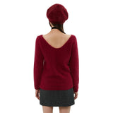 curetty (キュリティー)  C ANGORA BACK POINT KNIT TOP_BURGUNDY