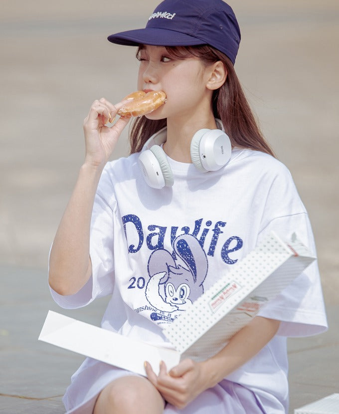 デイライフ(Daylife) Danny Half T-shirt (White)