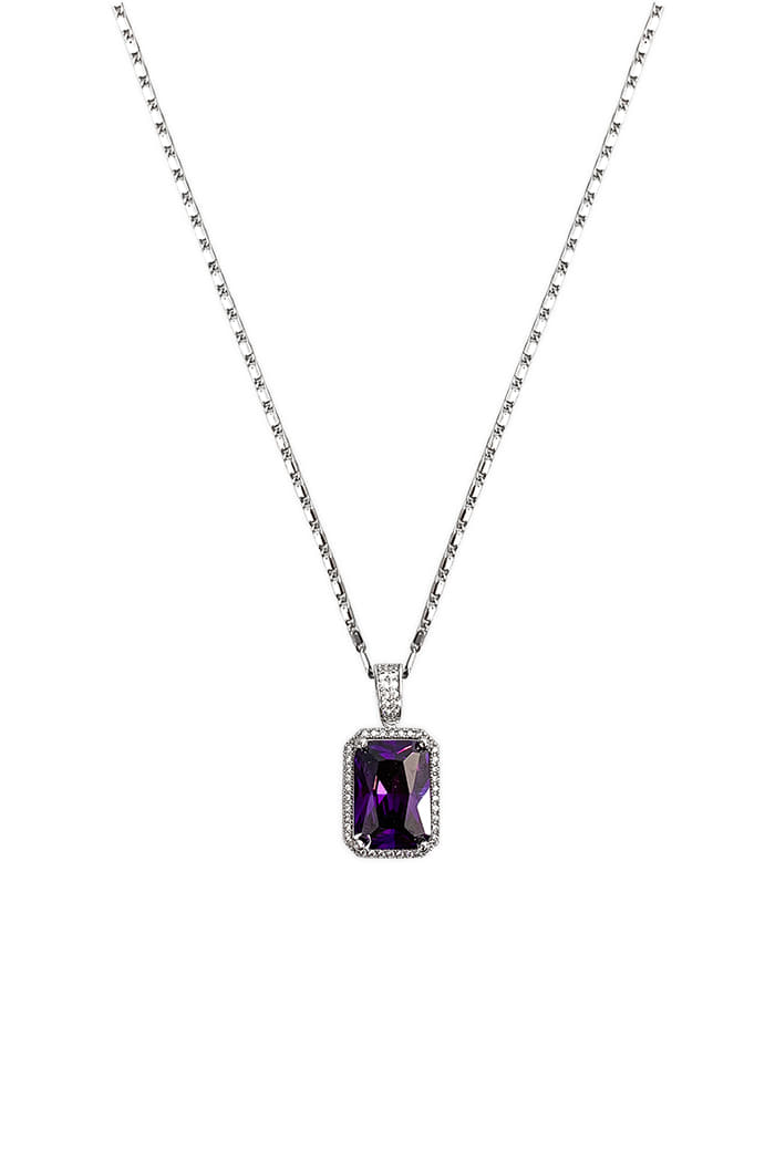 BLACKPURPLE (ブラックパープル) Full Shine Square Necklace