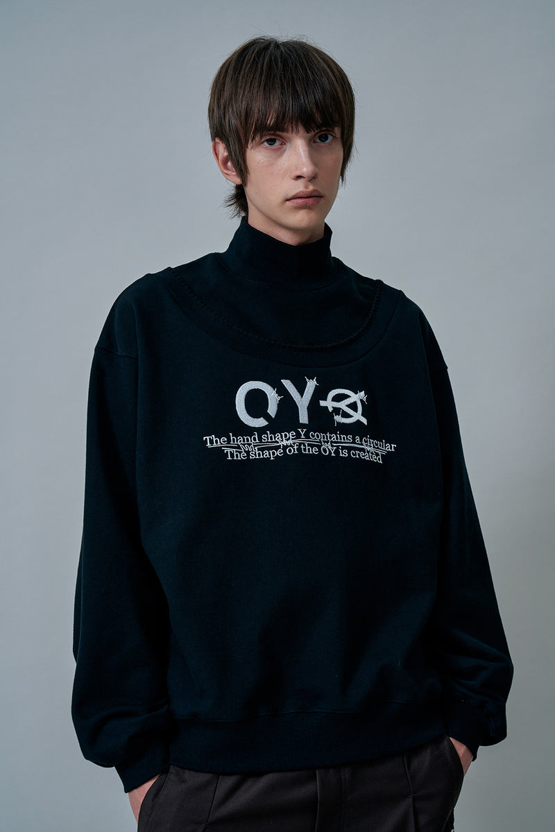 オーワイ(OY) ROUND STITCH LOGO POLA MTM-BLACK