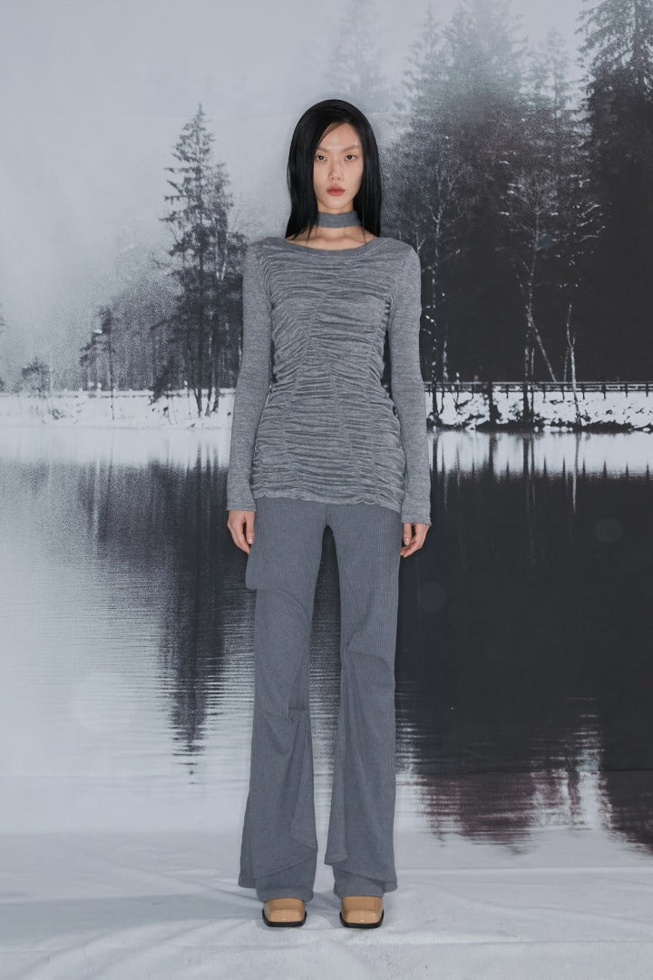 nache(ナチェ)   SHIRRING LONG SLEEVE KNIT