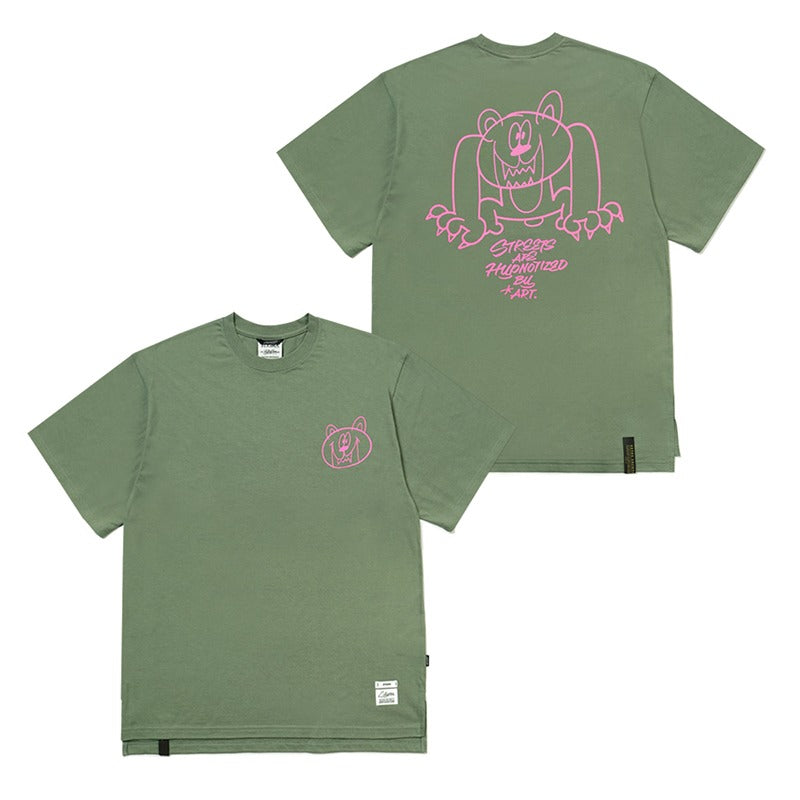STIGMA(スティグマ) 22 INSANE BEAR OVERSIZED T-SHIRTS JUNGLE GREEN