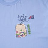 アクメドラビ(acme' de la vie)  TEABAG LOGO SHORT SLEEVE T-SHIRT SKYBLUE