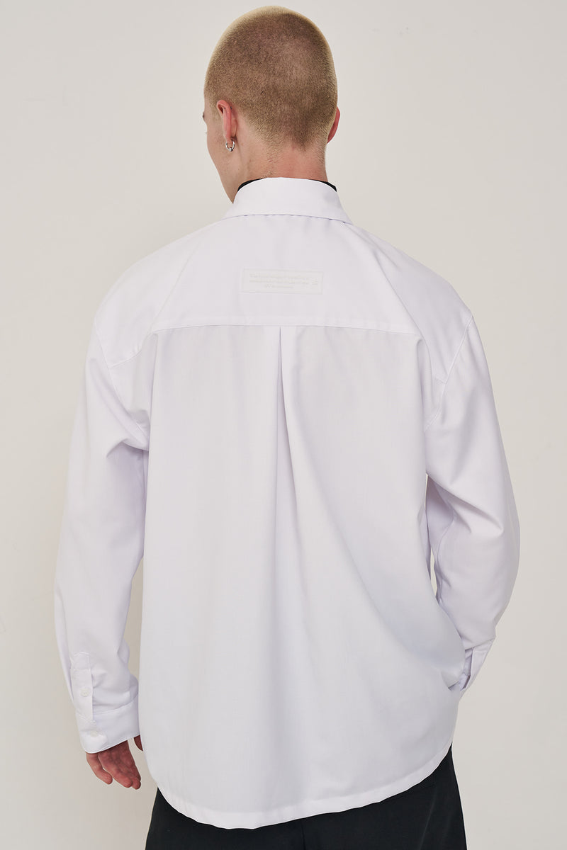 オーワイ(OY) ZIPPER POLA SHIRTS-WHITE