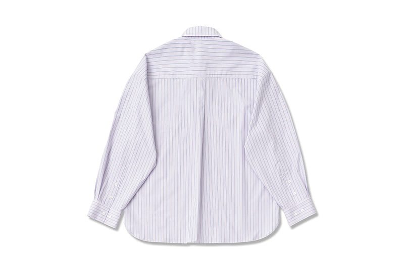 Q CUMBERS (キューカンバース) CITY GUY STRIPE SHIRTS/ Purple