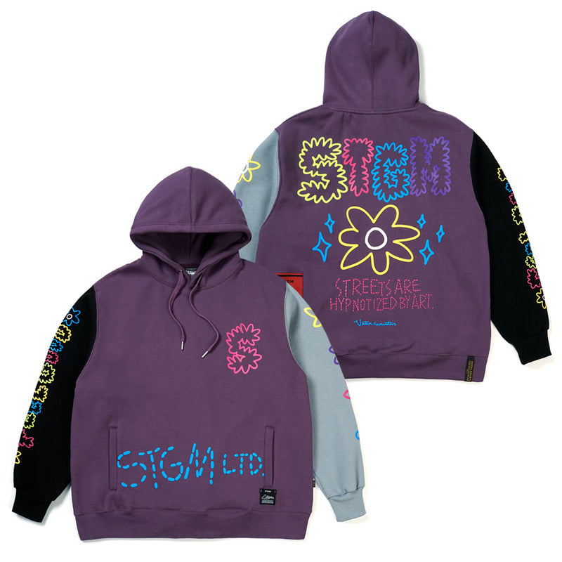 STIGMA(スティグマ)  FLOWER OVERSIZED HEAVY SWEAT HOODIE PURPLE
