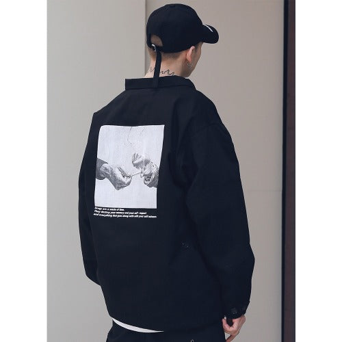 メスノウン(MASSNOUN) SL LOGO FIELD SHIRTS JACKET MSNJK003-BK