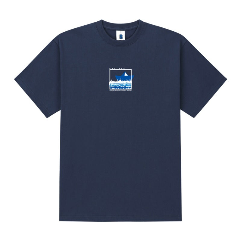 RADINEO (ラディネオ)　Wave navy short sleeve T-shirt