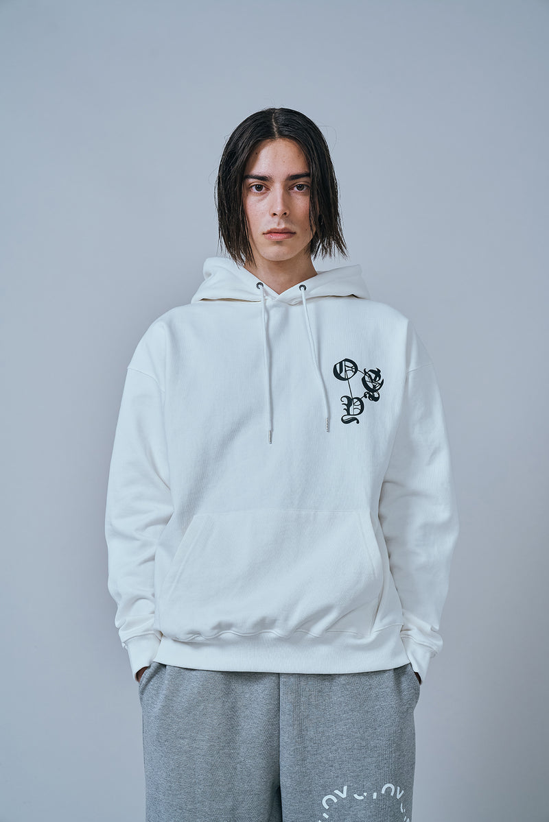 オーワイ(OY) DEVIL LOGO HOODIE-WHITE
