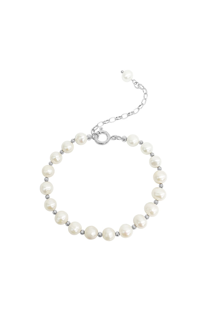BLACKPURPLE (ブラックパープル) 	  [SILVER925] little ball freshwater pearl bracelet