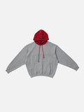 ディープリーク(DPRIQUE) CONTRAST HOODIE - RED/GREY