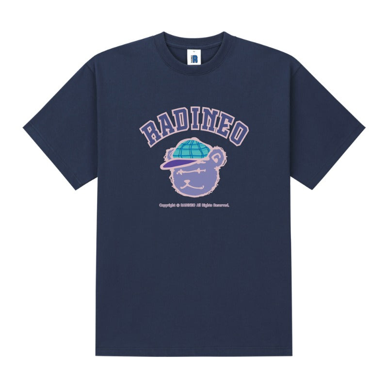 RADINEO (ラディネオ)　Purple bear navy short-sleeved T-shirt