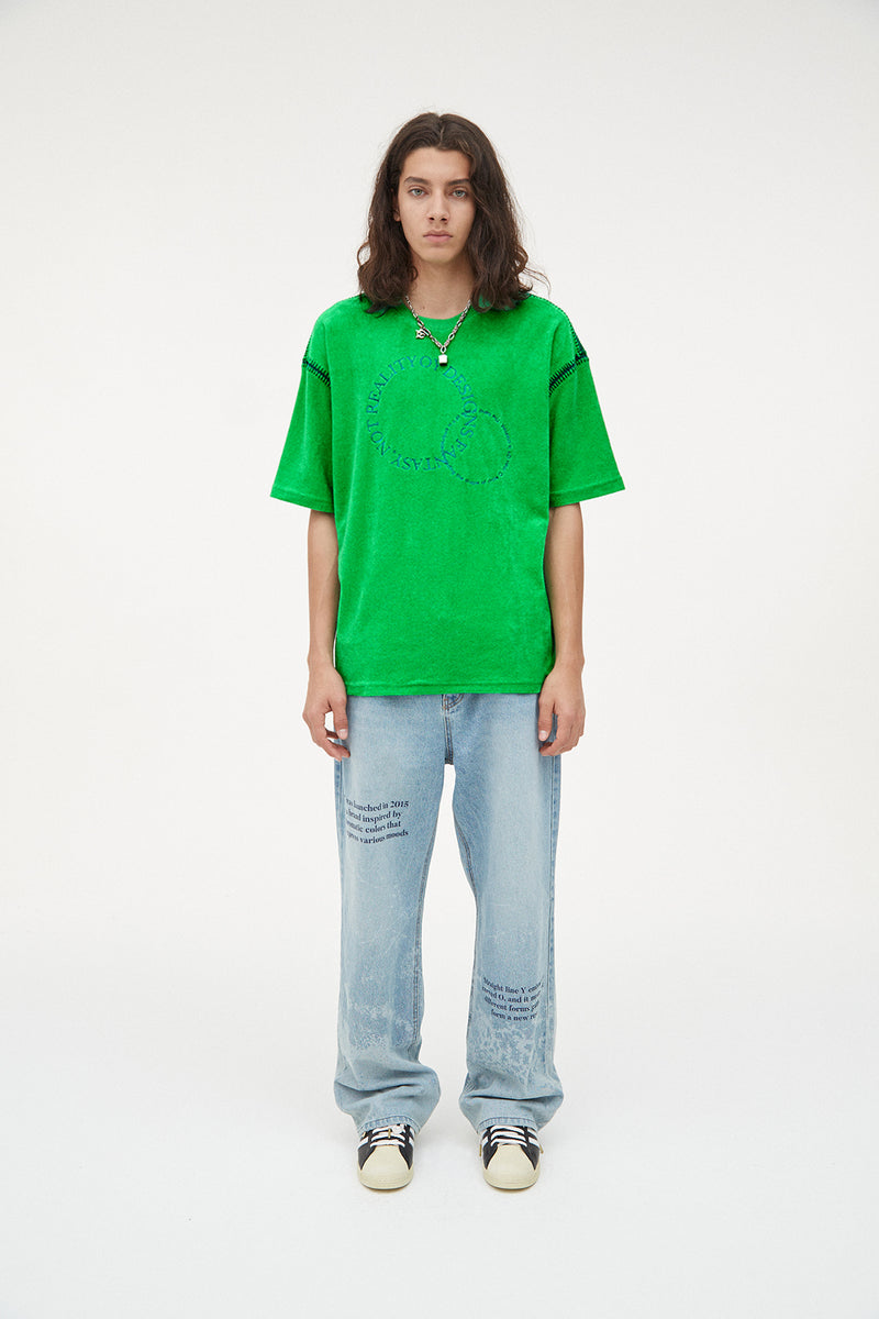 オーワイ(OY) TERRY STITCH ROUND LOGO T-GREEN – UNDERSTUDY CLUB