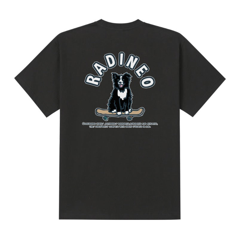 RADINEO (ラディネオ)　Skateboard collie black short-sleeved T-shirt