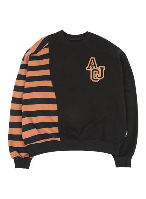アジョバイアジョ(AJOBYAJO)   Twofold Stripe Sweatshirt [Black]