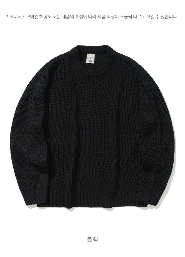 FEPL(ペプル) Heavy lambswool overfit knit black JDKN1325