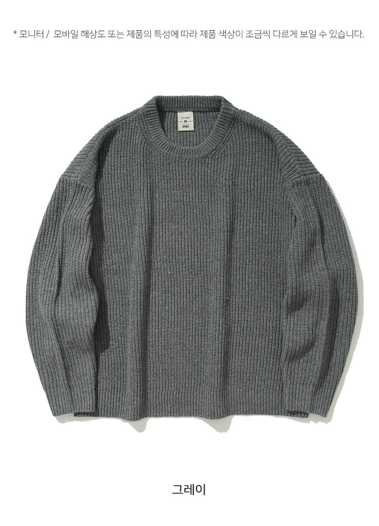 FEPL(ペプル) Heavy lambswool overfit knit gray JDKN1325