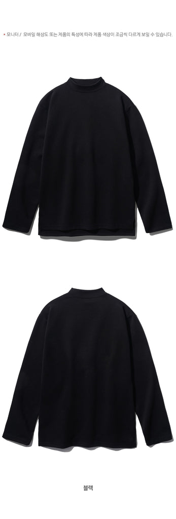 FEPL(ペプル) Soft cotton mockneck long sleeve t-shirt black JDLT1340