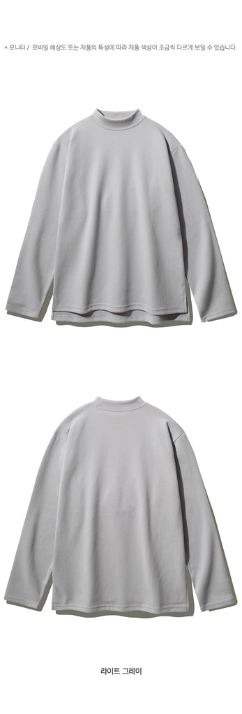 FEPL(ペプル) Soft cotton mockneck long sleeve t-shirt lightgray JDLT1340