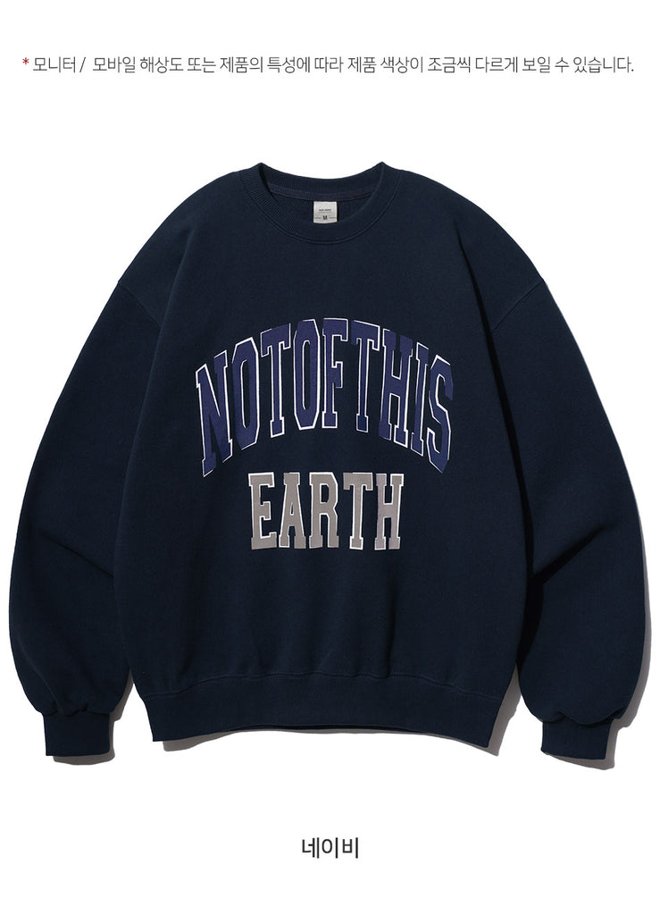 FEPL(ペプル) Not this earth graphic sweat shirt navy JDMT1341