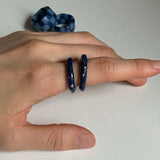 Nff(エヌエフエフ) 	 silver ball point ring_navy