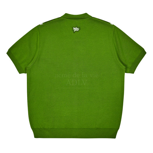 アクメドラビ(acme' de la vie) STRIPE FRONT ZIP UP KNIT GREEN