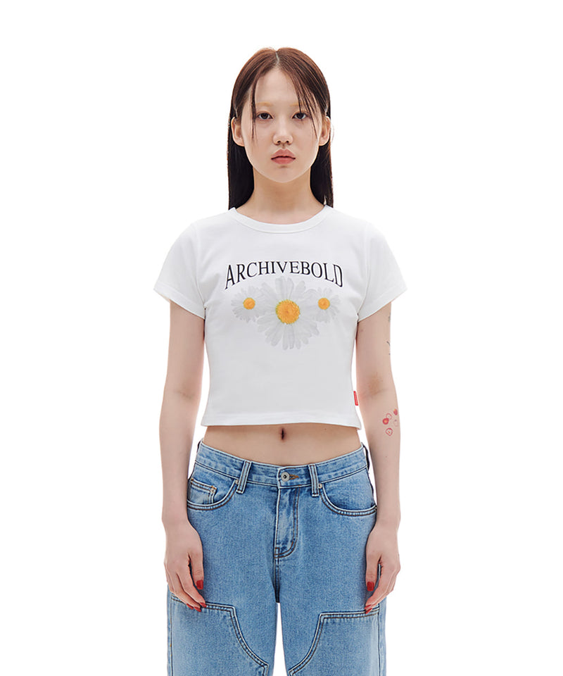 ARCHIVE BOLD (アーカイブボールド)　DAISY CROP TOP (WHITE)