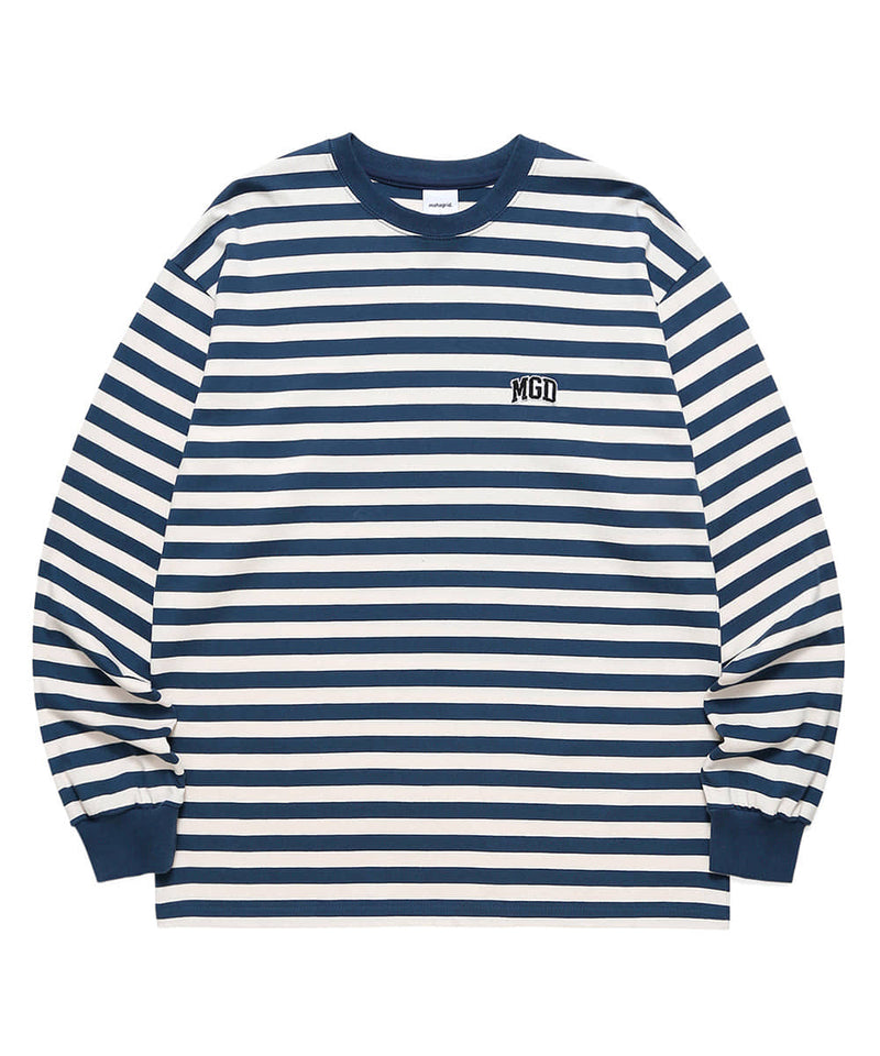mahagrid (マハグリッド) MGD STRIPED LS TEE [NAVY]