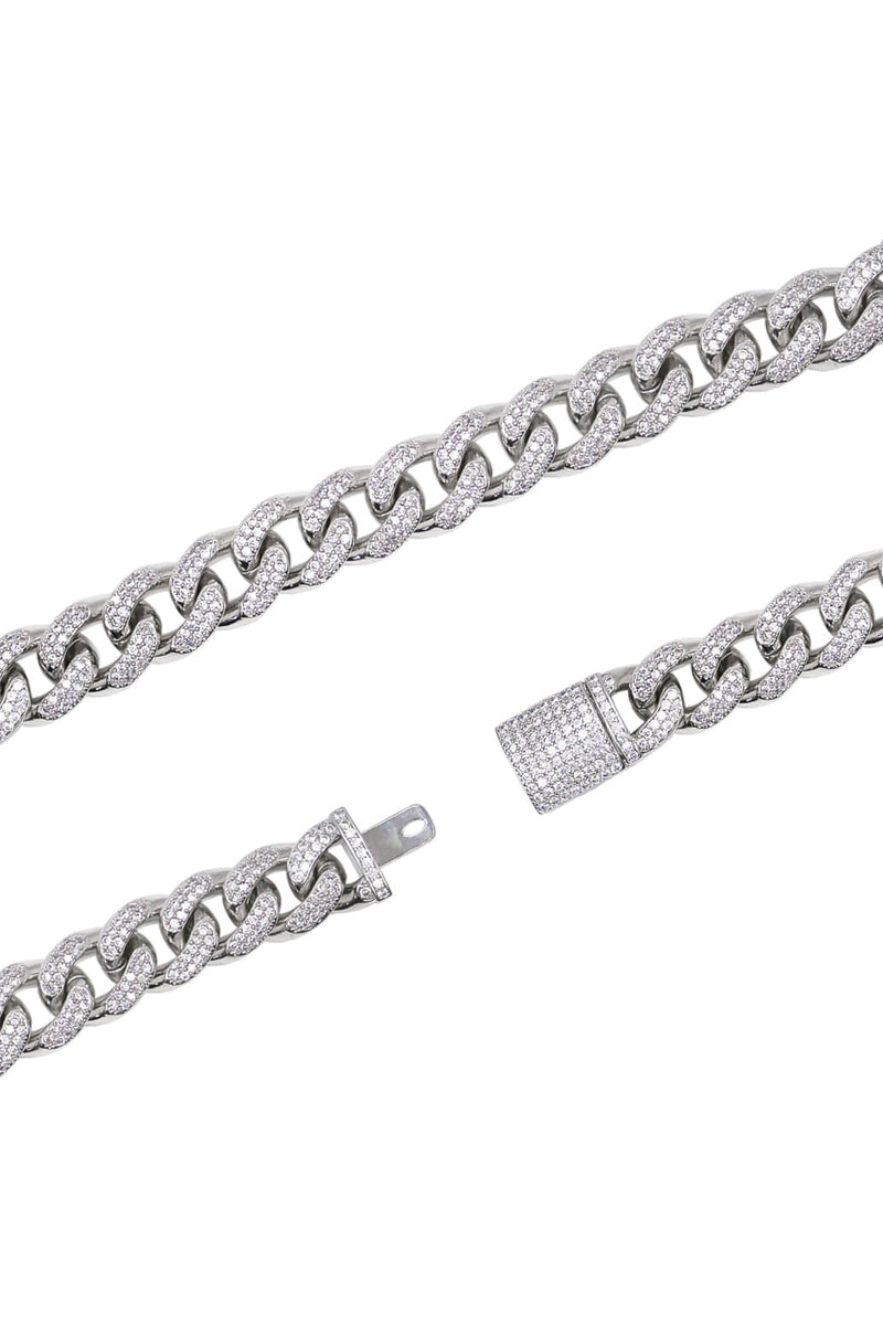 BLACKPURPLE (ブラックパープル) [BLACK LABEL]BP ICE BOLD CUBAN CHAIN CHOKER NECKLACE_15mm