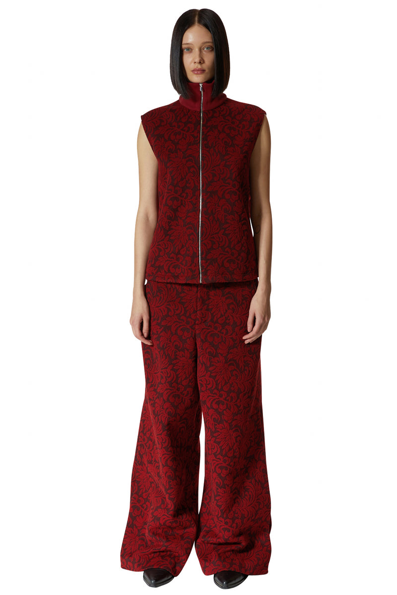 レイブレス(LABELESS)    JACQUARD HIGH-NECK ZIPPED SLEEVELESS