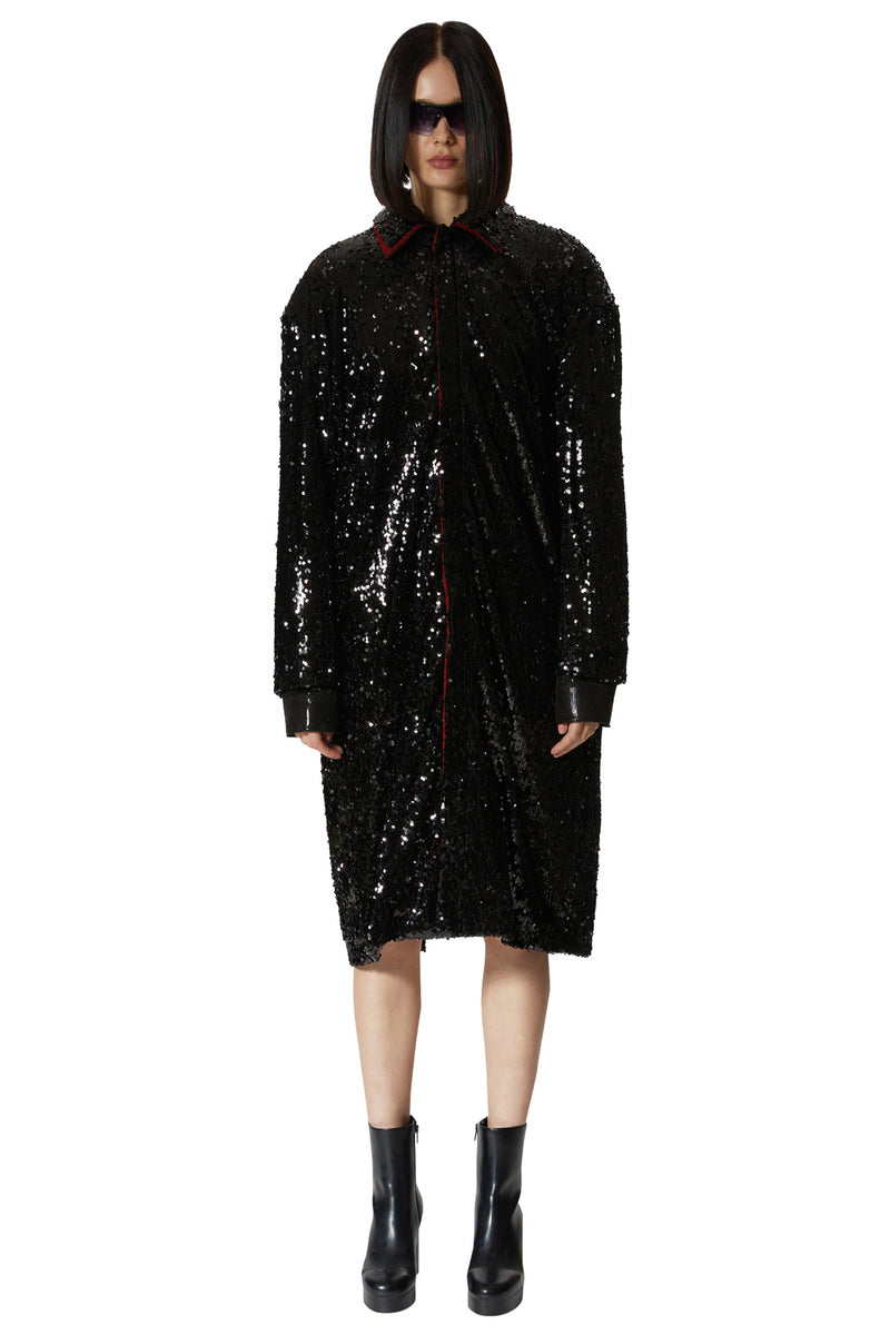 レイブレス(LABELESS)    SEQUIN BACK SLIT RAIN COAT