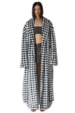 レイブレス(LABELESS)    HOUND_TOOTH OVERSIZED FUR ROBE